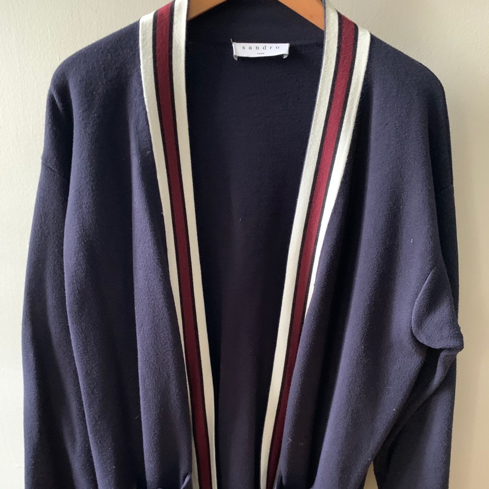 Navy Sandro striped cardigan